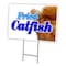 Signmission Fried Catfish Yard Sign & Stake outdoor plastic coroplast window, C-1216-DS-Fried Catfish C-1216-DS-Fried Catfish - alternate 1